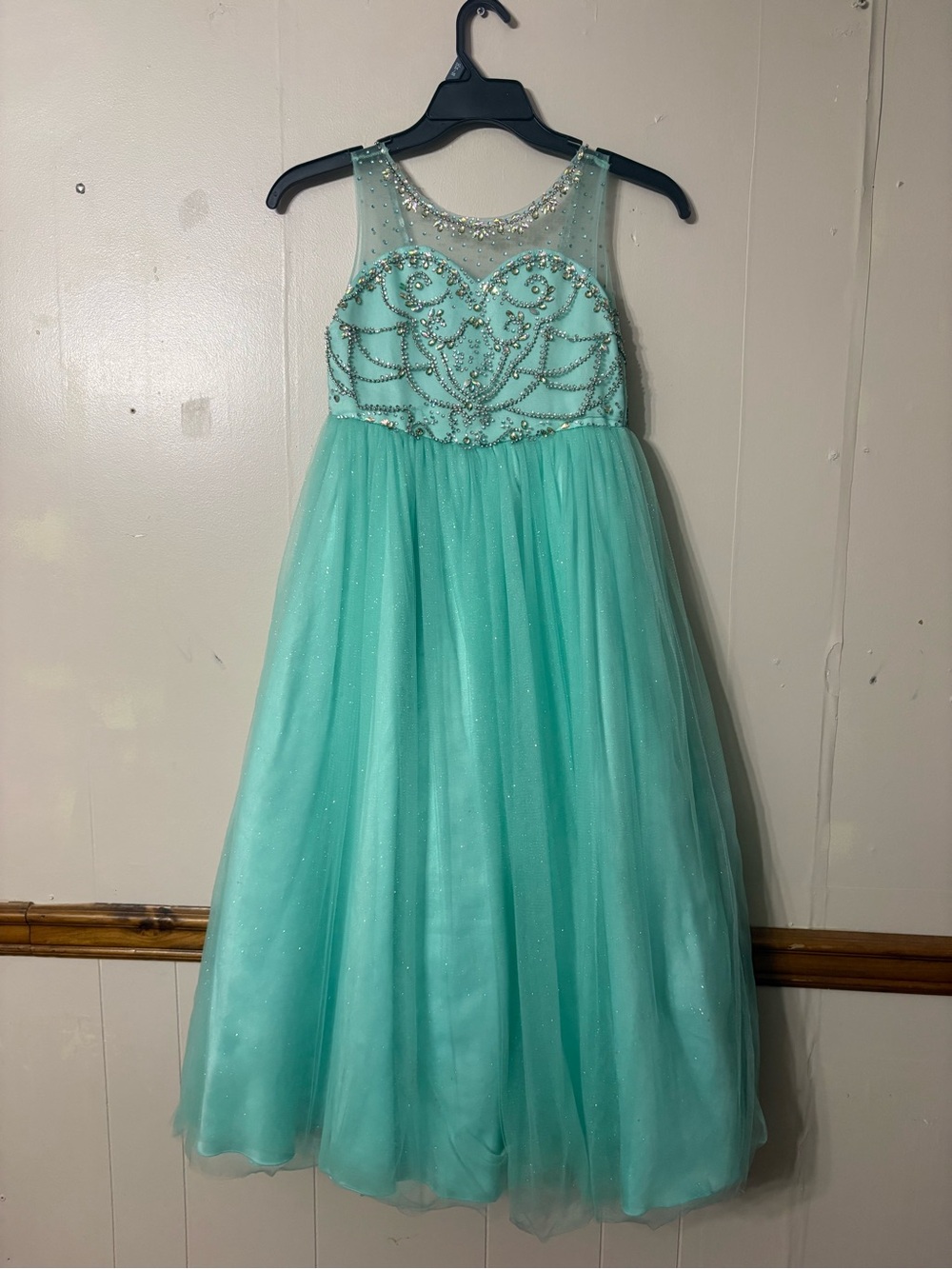 Girls' Sparkle Tulle Party Dress in Aqua